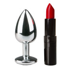 MEDIUM Metal Butt Plug Crystal Clear Gem 8cm - image 4