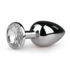 MEDIUM Metal Butt Plug Crystal Clear Gem 8cm