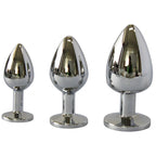 MEDIUM Metal Butt Plug Crystal Clear Gem 8cm - image 8