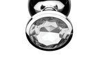 MEDIUM Metal Butt Plug Crystal Clear Gem 8cm - image 3