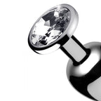 MEDIUM Metal Butt Plug Crystal Clear Gem 8cm - image 6