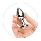 MEDIUM Metal Butt Plug Crystal Clear Gem 8cm - image 2