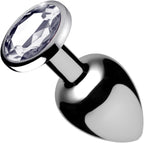 MEDIUM Metal Butt Plug Crystal Clear Gem 8cm - image 5