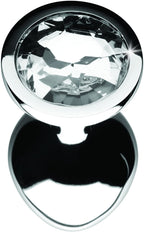MEDIUM Metal Butt Plug Crystal Clear Gem 8cm - image 7