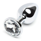 MEDIUM Metal Butt Plug Crystal Clear Gem 8cm - image 10