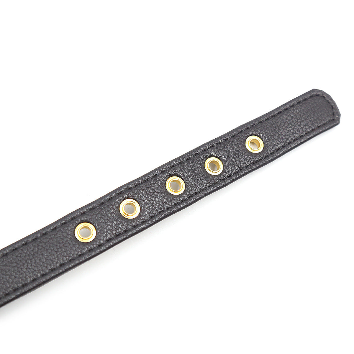 Black leather Kitty Collar with Red Bell - image 4