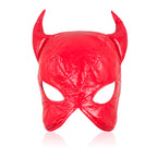 Devils RED Leather Half Face Role Play Hood Harness - image 8