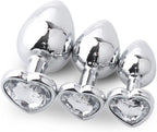 LARGE Heart Base Metal butt plug Crystal CLEAR 9 cm - image 4