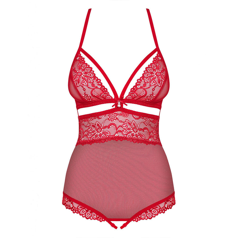 Obsessive Sensual Crotchless Teddy Red - image 4