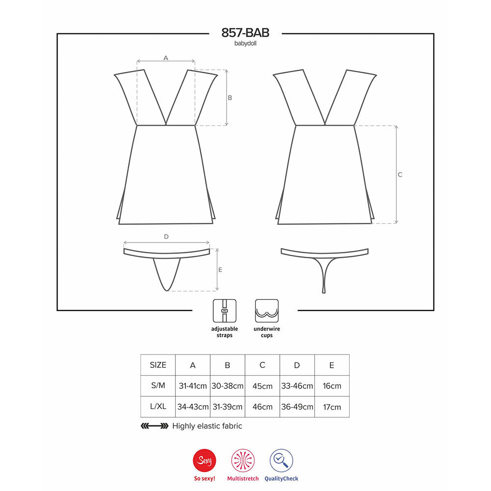 Obsessive Tempting Babydoll with Thong Black - image 7