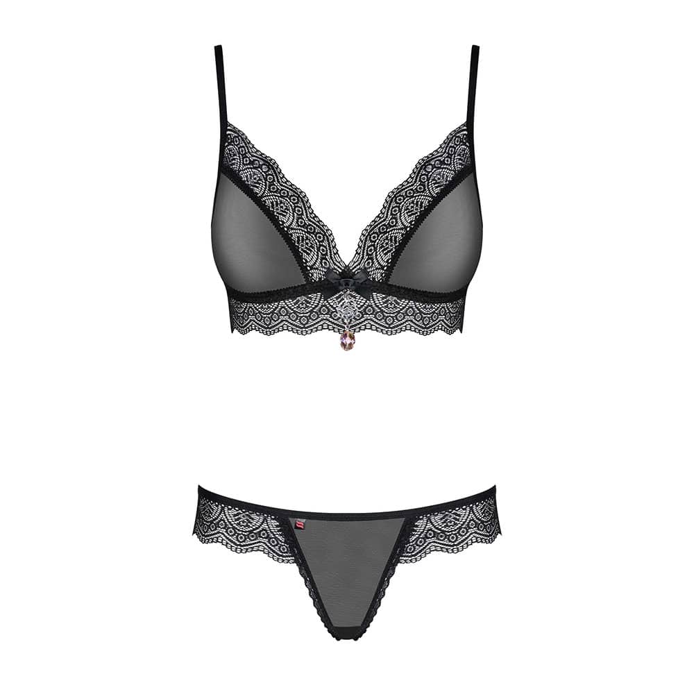 Obsessive Translucent Mesh Bra with Thong Main image
