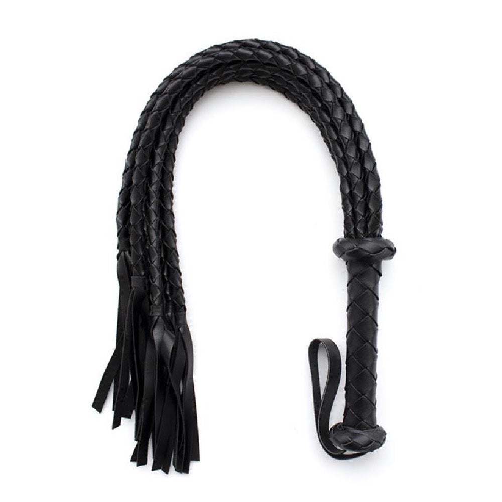 Naughty Toys Hand weaving Black Leather Bondage flogger 75 cm