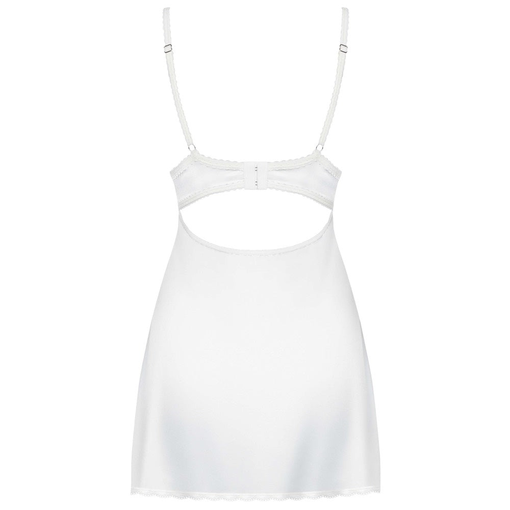 Obsessive Glossy White Chemise with Thong - image 5