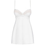 Obsessive Glossy White Chemise with Thong