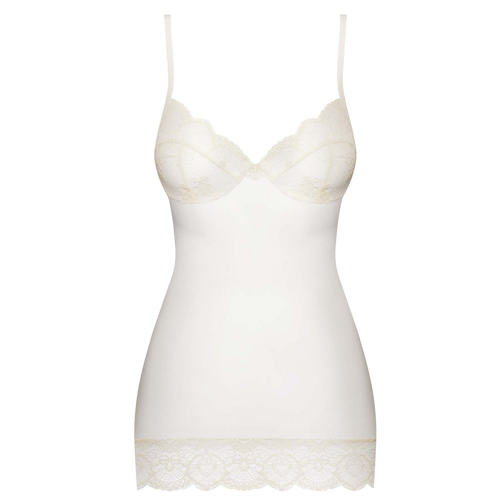 Obsessive White Chemise with Lace Cups and Thong Κύρια εικόνα προϊόντος