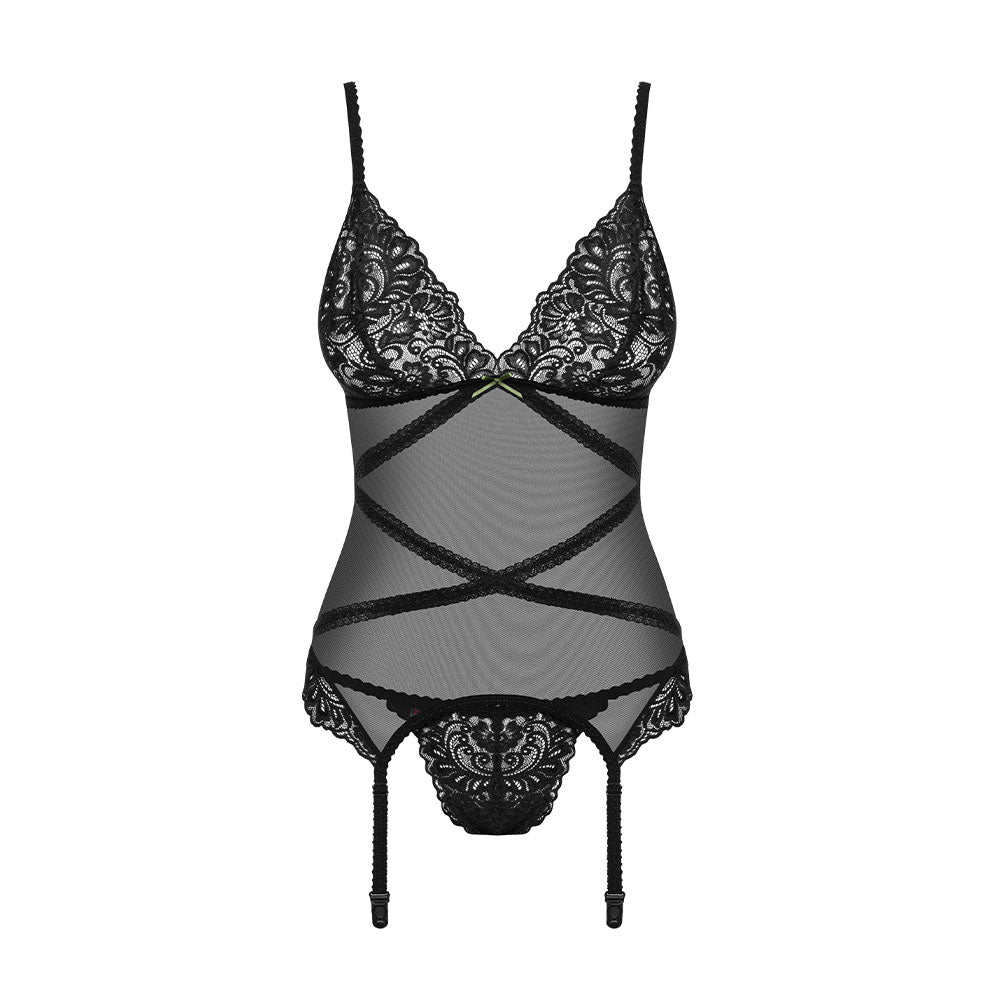 Obsessive Bondea Corset with String Black