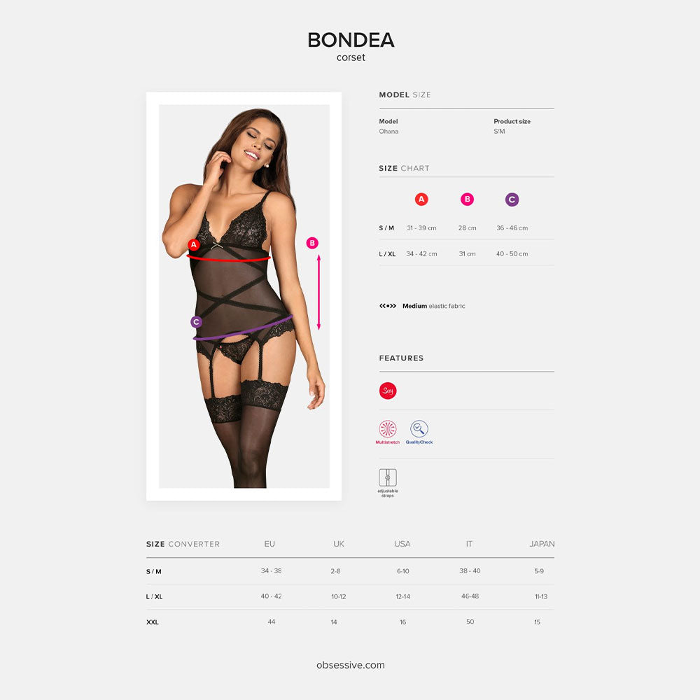 Obsessive Bondea Corset with String Black - image 7