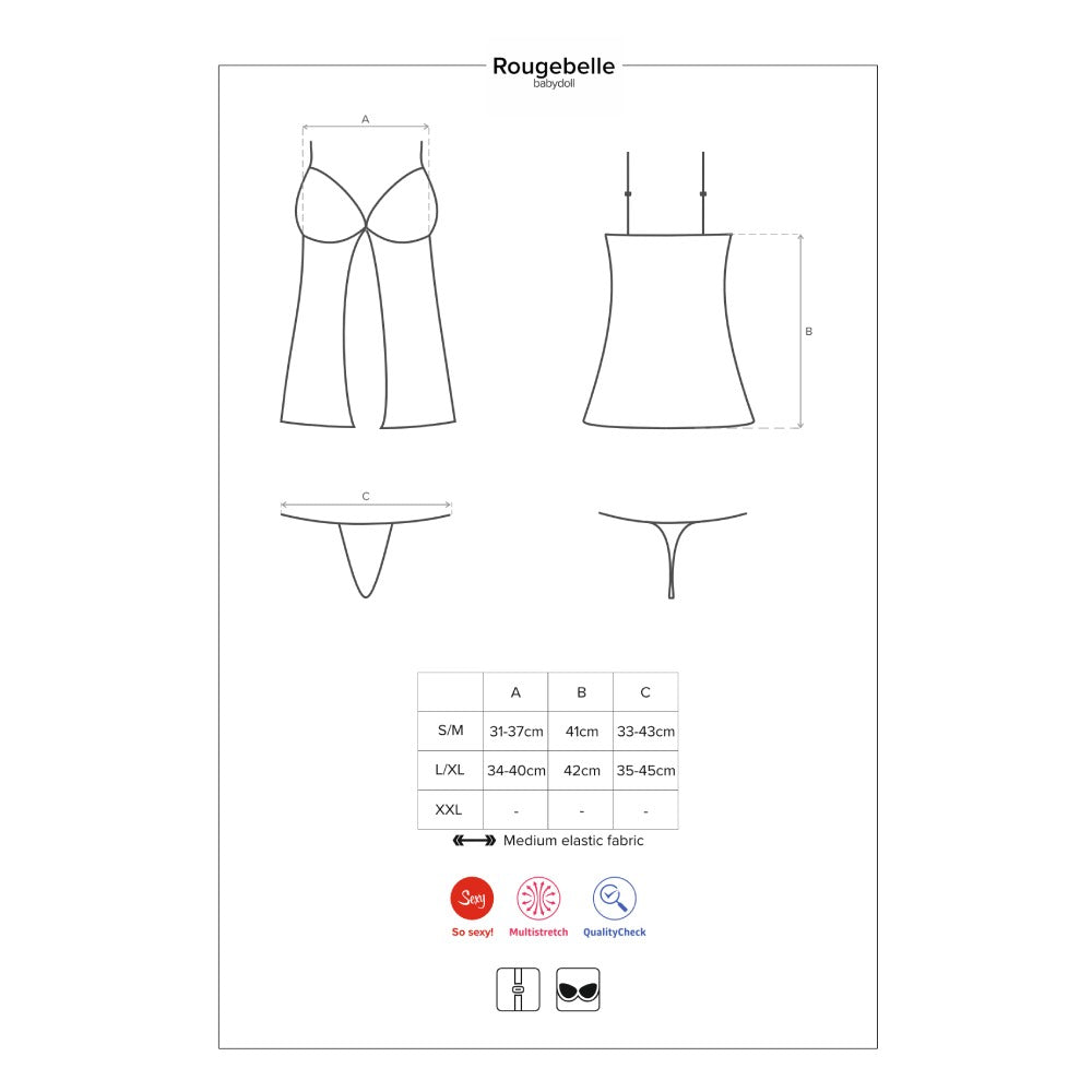 Obsessive Rougebelle Babydoll With Thong Red - image 6