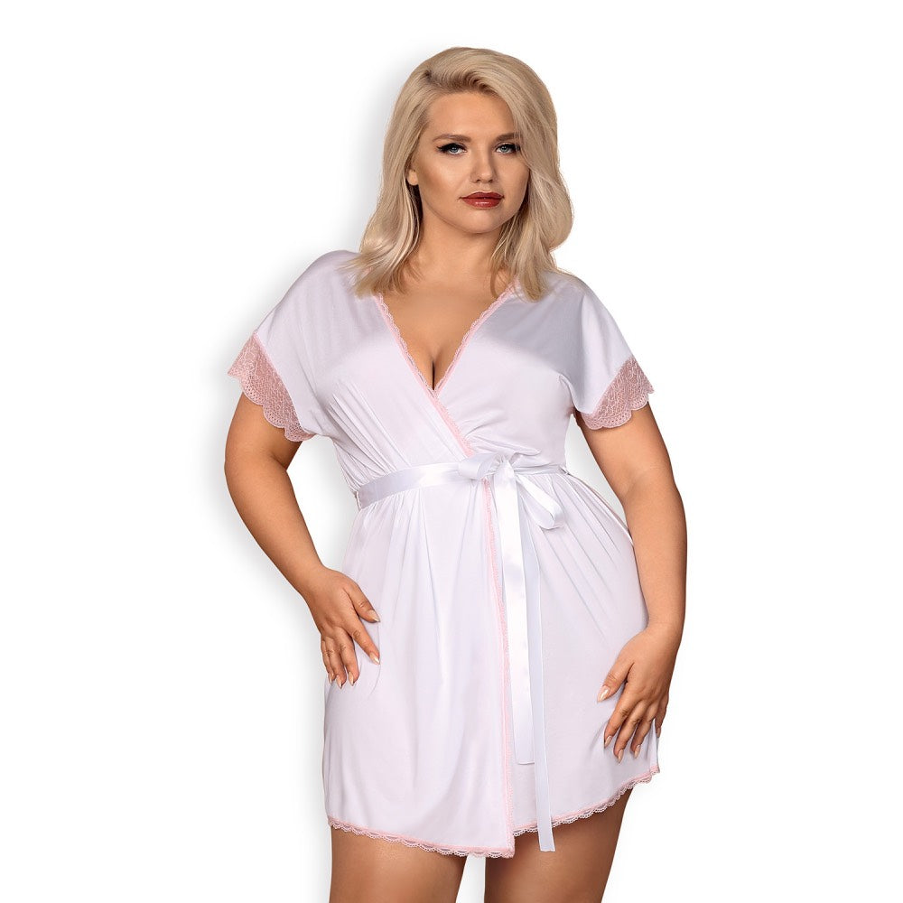Obsessive Plus Size Girlly Peignoir With Thong - image 2
