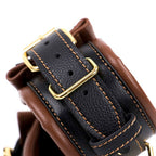 Brown Leather Padded WRIST Cuffs with Golden Chain - image 8
