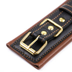 Brown Leather Padded WRIST Cuffs with Golden Chain - image 9