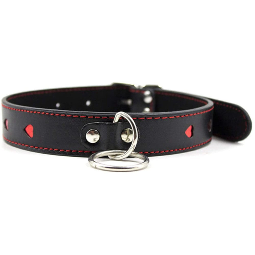 Leather Neck Collar with Metal Leash Chain - image 3