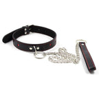 Leather Neck Collar with Metal Leash Chain - image 4