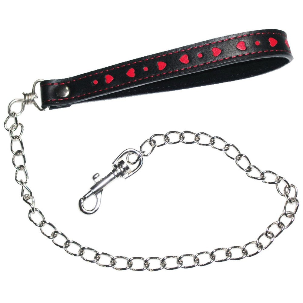 Leather Neck Collar with Metal Leash Chain - image 7