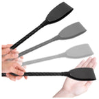 Short Black BDSM Crop with golden metal endings 30 cm - image 3