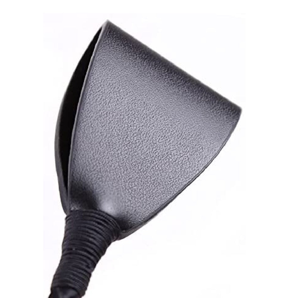 Short Black BDSM Crop with golden metal endings 30 cm - image 2