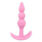 Small soft Anal Triple Beads butt plug PINK 9 cm