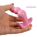 Small soft Anal Triple Beads butt plug PINK 9 cm - image 4