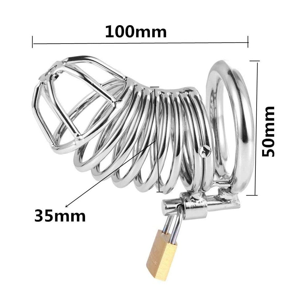 Small - Medium Stainless Steel Chastity Penis Cage - image 2