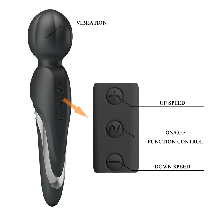 Pretty Love Walter Black Soft Silicone Wand Vibe massager - image 5
