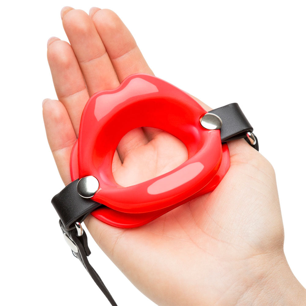 Red Lip Open Mouth Gag with strap Naughty Toys - image 3