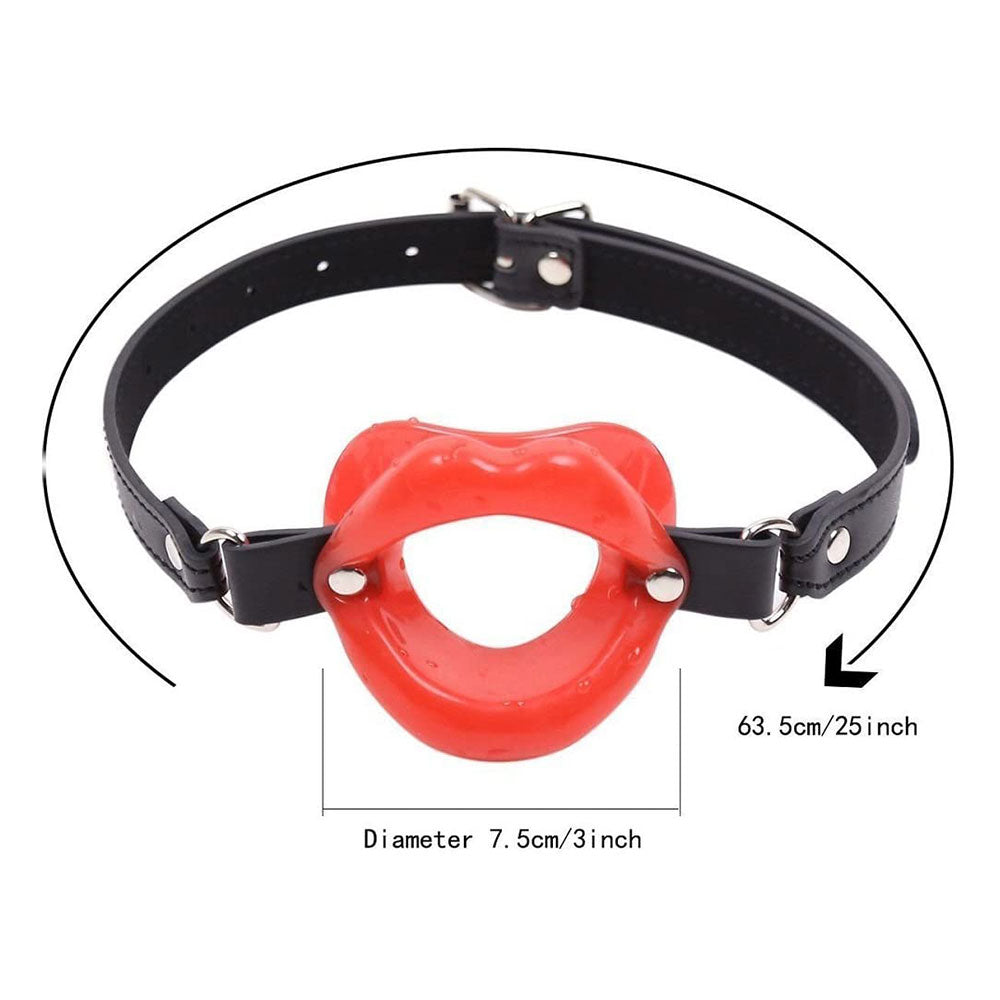 Red Lip Open Mouth Gag with strap Naughty Toys - image 5
