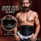 Black Open Lip Mouth Gag with strap Naughty Toys - image 5