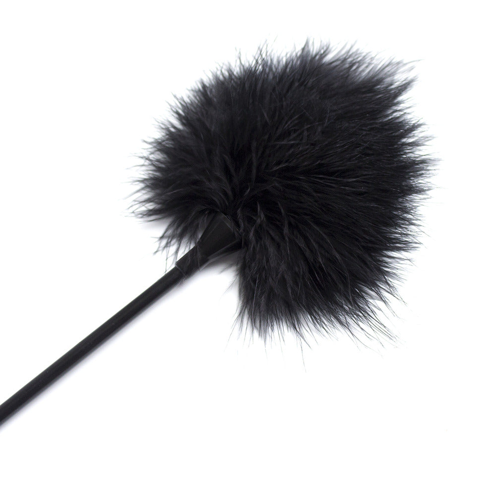 Black soft feather playfull tickler teaser 40 cm - image 3