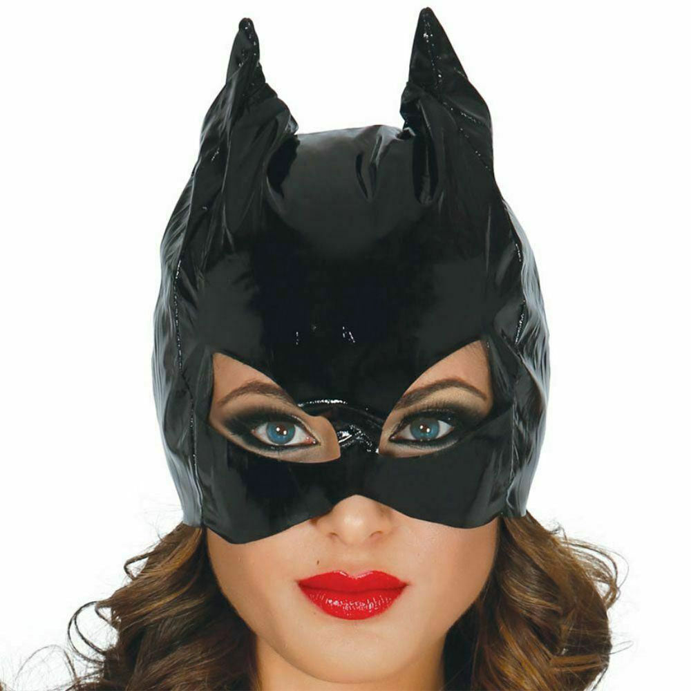 Black shiny Catwoman Mask Hood - image 9