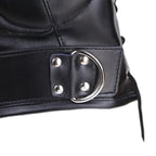Bdsm Leather Hood with Sponge Earmuffs and mouth eyes zippers - image 7