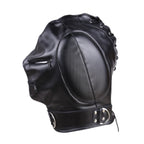 Bdsm Leather Hood with Sponge Earmuffs and mouth eyes zippers - image 5