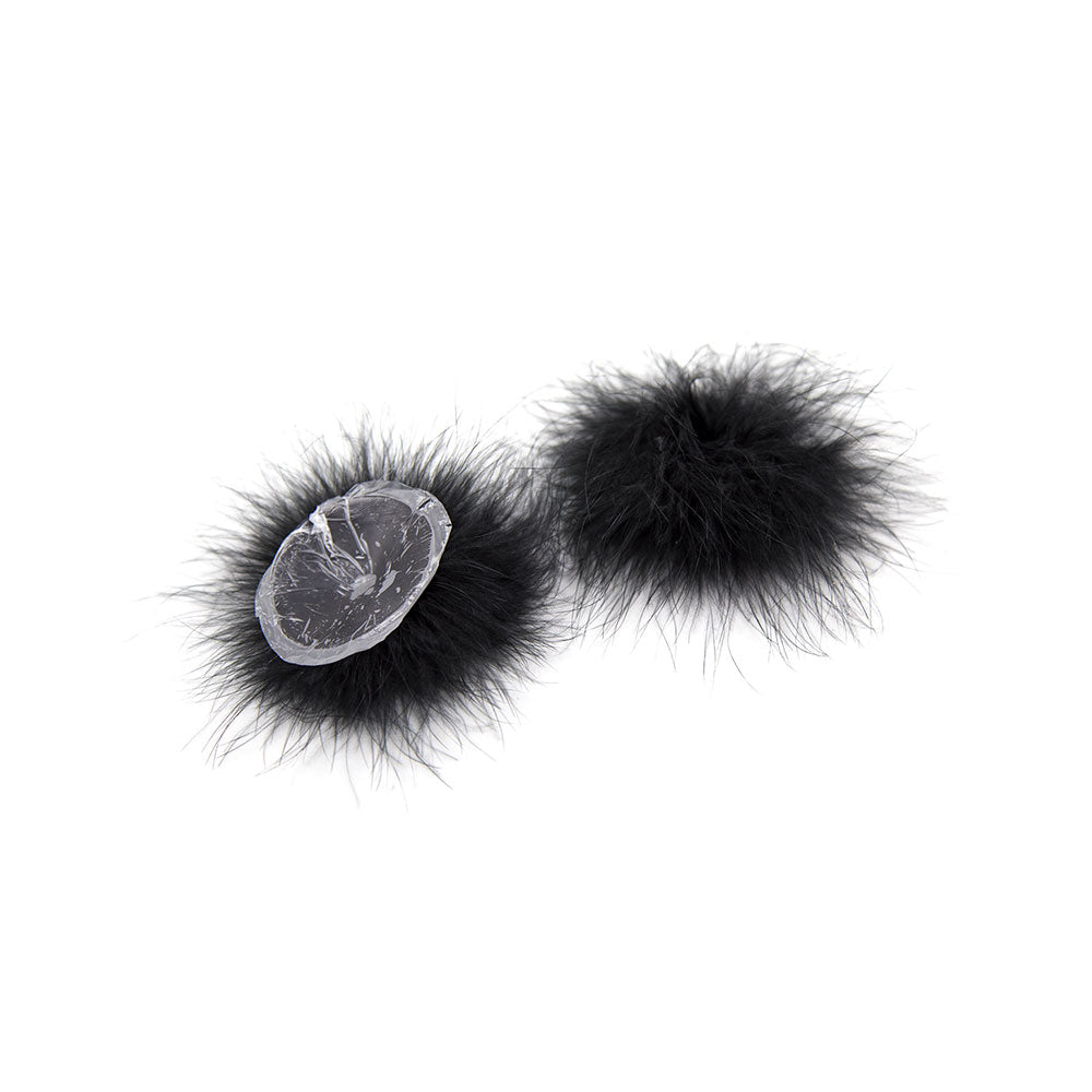 Naughty Toys Feather Round Nipple Pasties Black - image 3