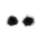 Naughty Toys Feather Round Nipple Pasties Black