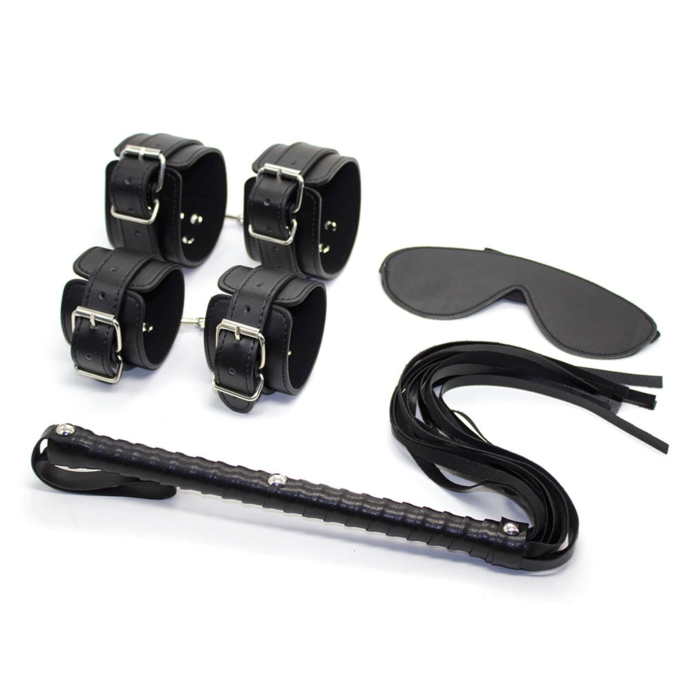 TOYBOX TIE and SPANK Black BDSM starter Set 4 pcs Δευτερεύουσα εικόνα προϊόντος