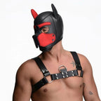 LARGE Black-Red Bondage Dog Puppy Neoprene Hood - image 3