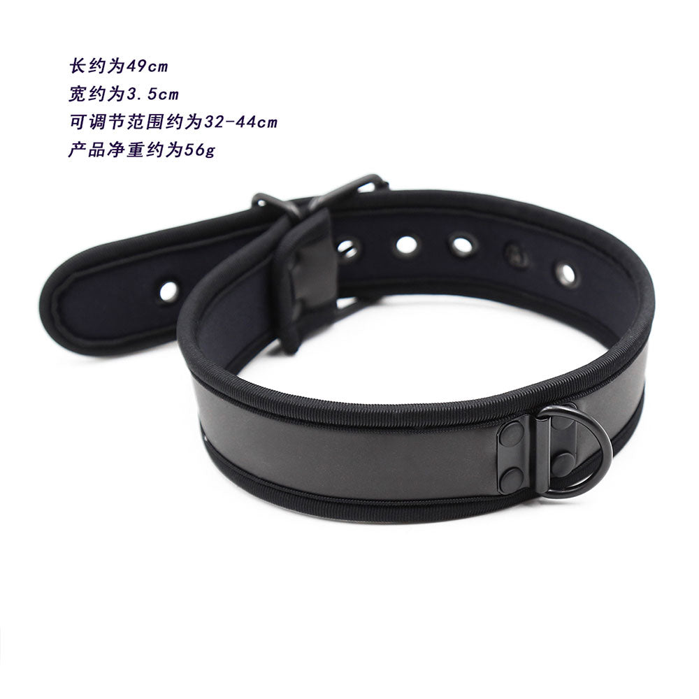 Black Neoprene Bondage Puppy collar O/S - image 9