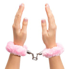 Fetish Play Pink Furry Metal Handcuffs - image 3