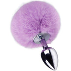 Purple Bunny Tail with Metal Butt Plug-SMALL - image 3