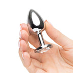 LARGE Clear Crystal Metal Butt Plug Anal Jewel 9 cm - image 2