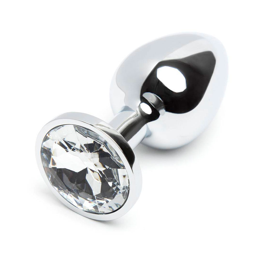 LARGE Clear Crystal Metal Butt Plug Anal Jewel 9 cm - image 5